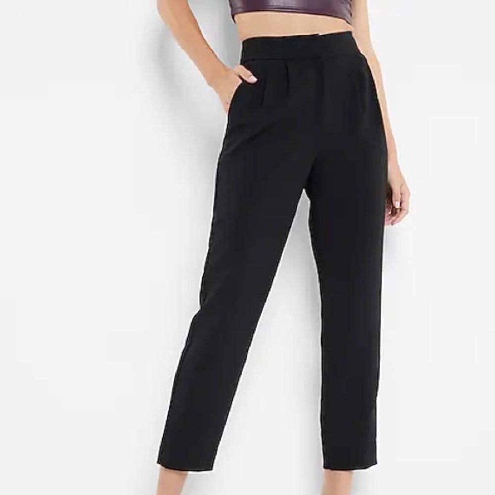 Super High Waisted Pleated Ankle Pants